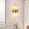 Lámpara de pared Led moderna para dormitorio, decoración del hogar de lujo, accesorio de iluminación para sala de estar, pasillo, apliques de vidrio de acero inoxidable dorado y negro