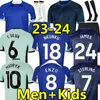 23 24 Nkunku EnzoサッカージャージCFC James Sterling T. Silva Mudryk Jackson Madueke Gallaghe Cucurella Gusto Fofana Home Football Shird Men Kids Kitsセット