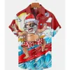 Camicie casual da uomo Harajuku Tops Short Christmas Graphic Print Tee Summer Risvolto Moda Hawaiian Holiday Abiti oversize 230921