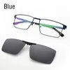 Óculos de sol quadros polarizados pode virar o clipe masculino marrom miopia óculos de condução adsorção no quadro de prescrição azul