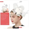 Bandanas Blanc Bandeaux Tea Party Coiffe Pince À Cheveux Femmes Fascinateurs Clips Vintage Livraison Directe Accessoires De Mode Chapeaux Écharpe Dhoau