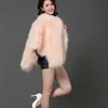 Women s Fur Faux sexy Ostrich wool turkey real fur women black coat genuine feather short plus size 5XL 7XL winter festival long sleeve jacket 230922