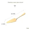 Baking Pastry Tools Stainless Steel Cake Pie Pizza Server Birthday Wedding Butter Cutter Shovel Kitchen Spata Drop Delivery Home Ga Dhwzq