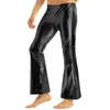 Men's Pants Mens Shiny Metallic Flare Rave Party Club Bar Disco Pole Dance Stage Performance Costume Bell Bottom Trousers Streetwear