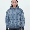 Męskie bluzy zimowe retro nerkowce kwiat pełny druk błoto barwione bluzy z kapturem unisex pullover streetwear w lupgy y2k mężczyzn kobiety homme