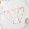 Bh's Sets Sexy Ultra Dunne Transparante Mesh Lingerie Vrouwen Kant Hartvorm Bh Set Franse Roze Charmante Beha Slipje meisje Speels Ondergoed Q230922