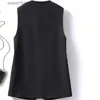 Women's Vests #5125 Black White Blazer Waistcoat Women V-neck Outerwear Vest Coat Female Sleeveless Jacket Buttons Suits Waistcoat Slim Fit L230922