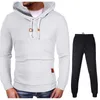 Survêtements pour hommes Sweat à capuche d'entraînement pour hommes costume à manches longues sweat-shirt solide sport mousse à mémoire H pantoufle