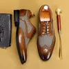 Klänning Ventilation Fashion Lace-Up Leather Bullock Men Men's Shoes Formal Business Casual Spring Summer 230922 594