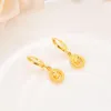 Hearts Drop Dangle örhängen 22K 23K 24K Thai Baht Yellow Gold GP Jewelry Women281q