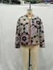 Kadın Ceketleri Kadın Sonbahar Kış Çiçek Baskı Tersinir Tasarım Kapitone Kısa Ceket
