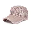 Berretti da baseball Donna Uomo Borchiato Cristalli di strass Berretto da baseball in rete regolabile Bling lucido Cappello da sole traspirante sportivo casual