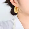 Boucles d'oreilles créoles géométriques rondes et fines en acier titane, ne se décolore pas, plaqué or, anneau d'oreille lisse, mode Europe et états-unis