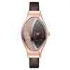 Polshorloges voortreffelijke stijl vrouwen kijken luxe diamant mode kwarts klok creatieve dames ovaal kleine wijzerplaat horloge montre