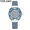 Wristwatches Yolako Women'S Casual Quartz Leather Band V Strap Watch Analog Wrist Fashion