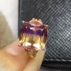 Cluster Rings Natural Ametrine Ring 18k Gold Match South Africa Diamond 9ct Specifications 12 12mm Passable Adjust