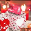 Other Festive Party Supplies Valentines Day Hug Love Kiss Me Pink Cookie Gift Box Three-Nsional Carton Couple Gifts 5405 Q2 Drop Deliv Dh6Hv