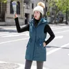 Gilets pour femmes Automne hiver femmes vers le bas coton gilet veste épaissir coréen chapeau détachable outcoat femme poche gilet hauts nouvelle taille 3XL L230922
