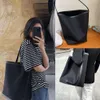 The Row Bag Leather Large Capacity One Shoulder Bucket Bag Large Tote Bag Fashion Leisure Commuter handbag Bag Female