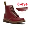 평평한 로퍼 신발 Doc Martens 여자 디자이너 부츠 Dr Martins 여자 비행기 플랫폼 OG 1460 Jadon Smooth Nappa 가죽 Martin 부츠 노란색 스티치 부츠 크기 45