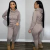 Pantalon de deux pièces pour femmes 2023 Sweat à capuche en polaire d'hiver Ensemble de deux pièces Femmes Globalement Bodycon Pantalon de survêtement Sports Jogger Streetwear Tissu chaud