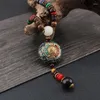 Collane con pendente 2023 Vintage Nepal Lungo Buddista Mala Collana di perline di legno Etnico Boho Boho Buddha Gioielli fortunati per le donne Uomini