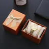 Armbandsur Watch for Women Luxury Fashion Gift Set Electropated Quartz Alloy Armband Three Piece Clock Box