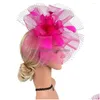 Bandanas Cocktail Party Hat Accessoires de thé Femmes Flapper Femmes Chapeaux Top Cheveux Fascinators Plumes artificielles Mariée Drop Livraison Fas Dha2O