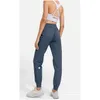 Yoga outfit LL-YDK01 Trainer Pants Womens byxor Lossa nionde utdragsuttömmande sportgym som kör avslappnad lång ankelbandad byxa elastisk hög w dhxpo