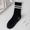 Women Socks 2pair Yoga Indoor Fitness Sock Floor Cotton Professional Non-slip Silicone Dance Pilates Sports Mid-tube