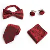 Bow Ties Men Fashion Paisley Floral Bowtie Necktie Hanky Pocket Square Cufflinks Set BWTHZ0301 230922