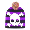 Fashion Designer hats LED Halloween Pumpkin Hat with Ball Beanie Knitted Hats Party Adult Children's cap Decoration Gift Winter Hat Men and Women q168