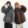 Mens Down Parkas Winter Cotton 남자 여성 양면 드레싱 두꺼운 코트 ins 스탠드 칼라 열 자켓 거리 코트 230921