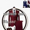 Garnitury męskie czerwone garnitury dwa przyciski Slim Fit Plus nawóz, aby zwiększyć młodzieżowy biznes profesjonalny formalny noszenie ślub na obiad Blazer