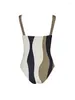 Kvinnors badkläder vintage Slim Asymmetric Striped Bikini Set Baddräkt med kontrast täcker 2 Pack 2023 strandbaddräkt
