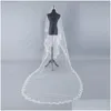 Bridal Veils Cathedral 5m 16.4ft Long Lace Edge Accessories Mariage Bride Welon Veil Drop Delivery Party Events Dhouj