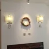 ウォールランプラージビンテージシルバーライトリビングルームのベッドルームベッドサイドポーチコリドークロスのための長い金属葉の燭台