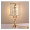 Decoração de festa candelabros de strass casamento elegante castiçal mesa bonita peça central vaso suporte de cristal castiçal gota de dhjfs