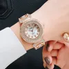 Relojes de pulsera 2023 Mujeres Reloj de lujo Diamante Cristal Dial Reloj de pulsera Correa de acero inoxidable Relojes Cuarzo Vintage Relojes pequeños Reloj Dama