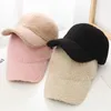 Ball Caps Autumn Winter Warm Baseball Cap Solid Color Lamb Wool Women Lady Outdoor Sun Visor Hat Thick Plush Hats