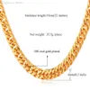 Whole-Gold Chain Necklace Men 18K Stamp 18K Real Gold Plated 6MM 55CM 22 Necklaces Classic Curb Cuban Chain Hip Hop Men 312N