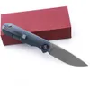 Smke Knives Shamwari Front Flipper Folding Knife 3.5" Satin And Stonewashed D2 Blade Blue Anodized Titanium Handle Survival Tactical Pocket Knife Outdoor Tools EDC