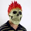 Bulex halloween ghost rider vermelho e azul chama crânio máscara horror fantasma rosto cheio máscaras de látex cosplay traje adereços gc2328