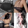 Bras Sets French Ultra-thin Sexy Lace Bra Set Women Hollow Black Underwear Plus Size CD Cup Bralette Body Sculpting Waist-high Panties Set Q230922