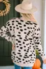 Cardigan tricoté imprimé léopard pour femme, pull décontracté, longueur moyenne, manches longues, hiver