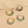 Boucles d'oreilles à clous en or 14 carats pour femmes, bijoux élégants, dégradé de couleur, coquille en forme de lune, goutte, Sexy, fête, 2023