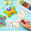 Keychains 25st oavslutade träfjärilarfärg hantverk för barn som målar DIY hantverkstaggar och hemdekorationer