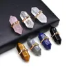 Charms Natural Semi-Precious Bi-Pointed Hexagonal Crystal Pendant Cubic Design For DIY Jewelry Making Handmade Bracelet Necklace