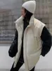 Gilet da donna Gilet invernale ampio Gilet imbottito per donna Streetwear Giacca cardigan senza maniche antivento oversize leggera