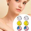 Stud Earrings Time Gem Glass Border American Flag Sports Baseball Softball Volleyball Hoop Earring Small Fun For Women